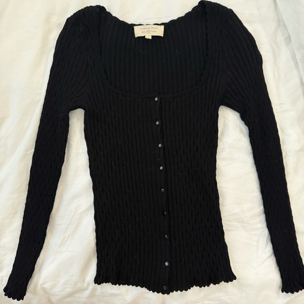 Sezane Scoop Neck Cardigan